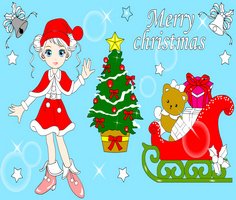 Play Christmas Girl Painting