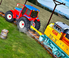 Traktör ile Tren Çekme 3D oyunu oyna